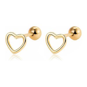 Dainty Cartilage Stud Earrings - Heart