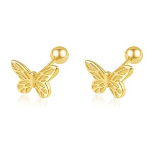 Dainty Cartilage Stud Earrings - Butterfly